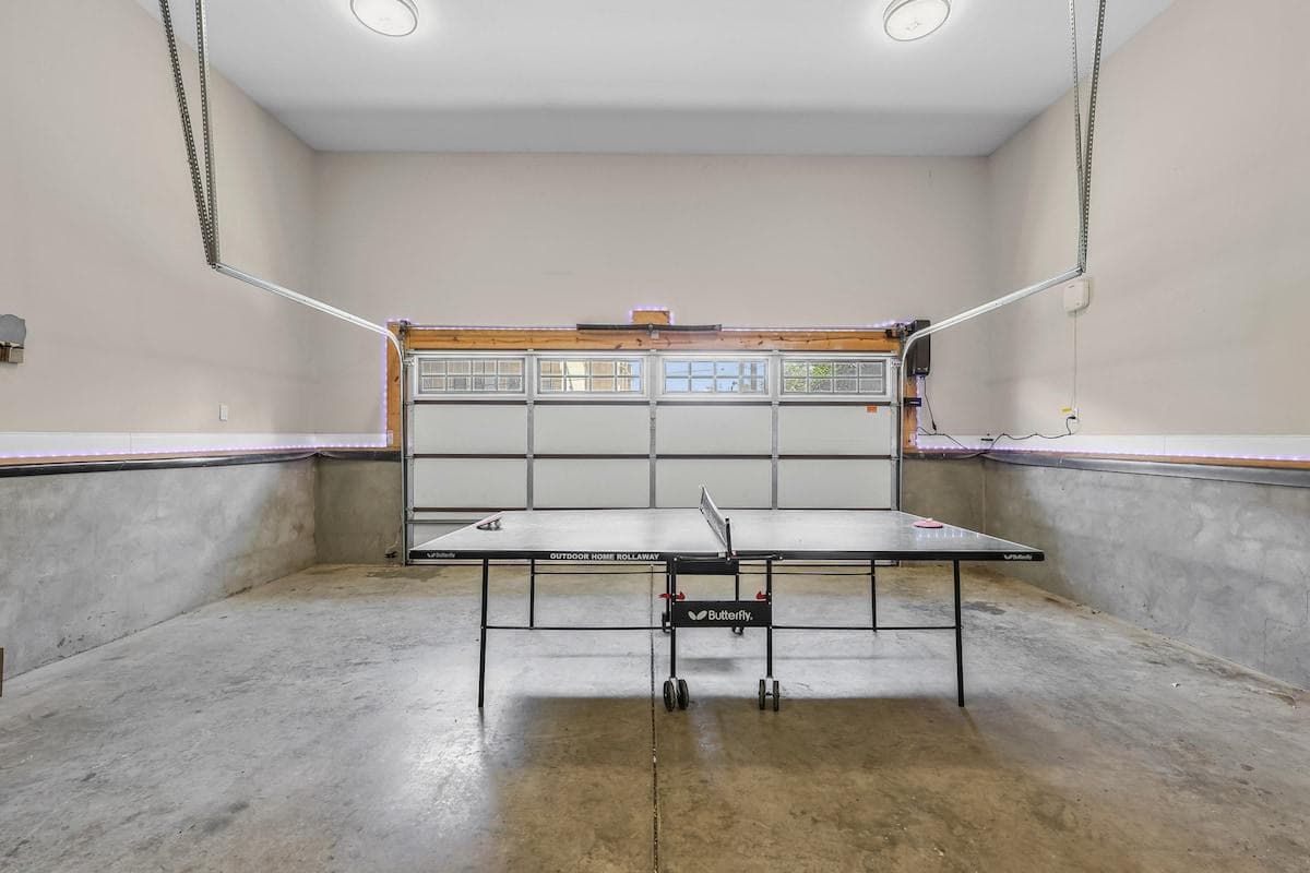 2 Car Garage! Feel free to move the Ping Pong table for secure parking!